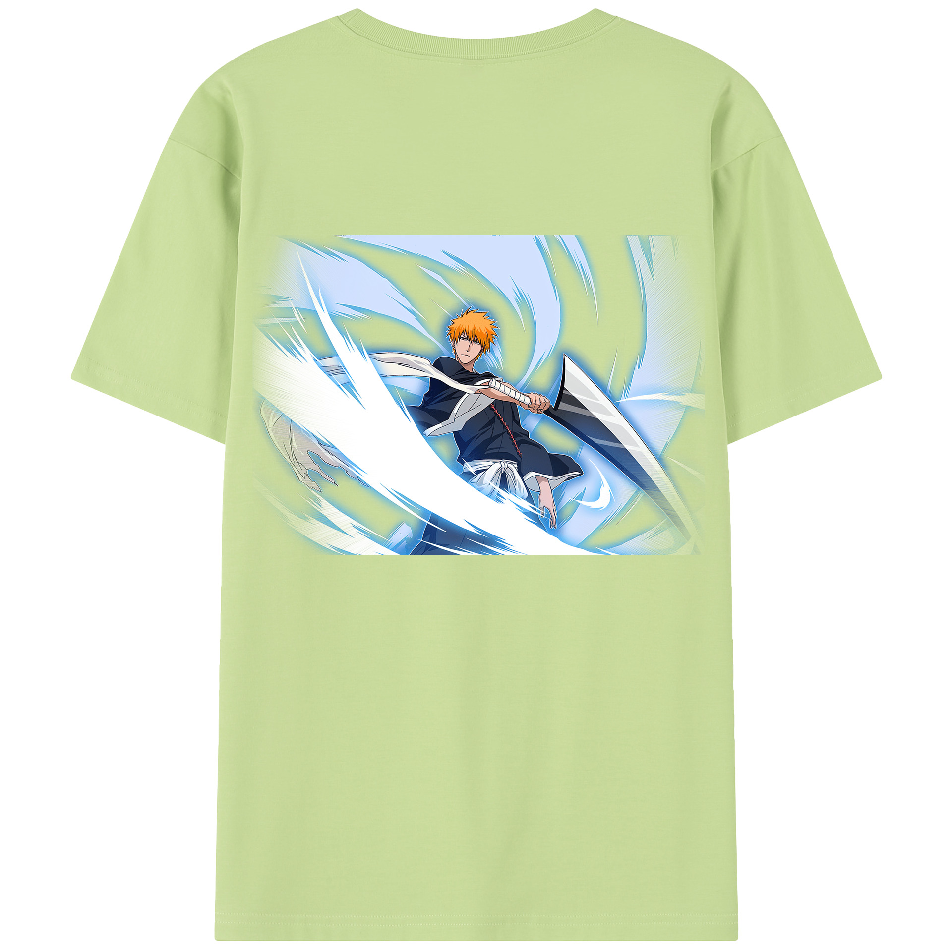 （画像用） ブリーチ 黒崎一護（くろさき いちご）BLEACH Kurosaki Ichigo 綿100％半袖Tシャツ（背面プリント）